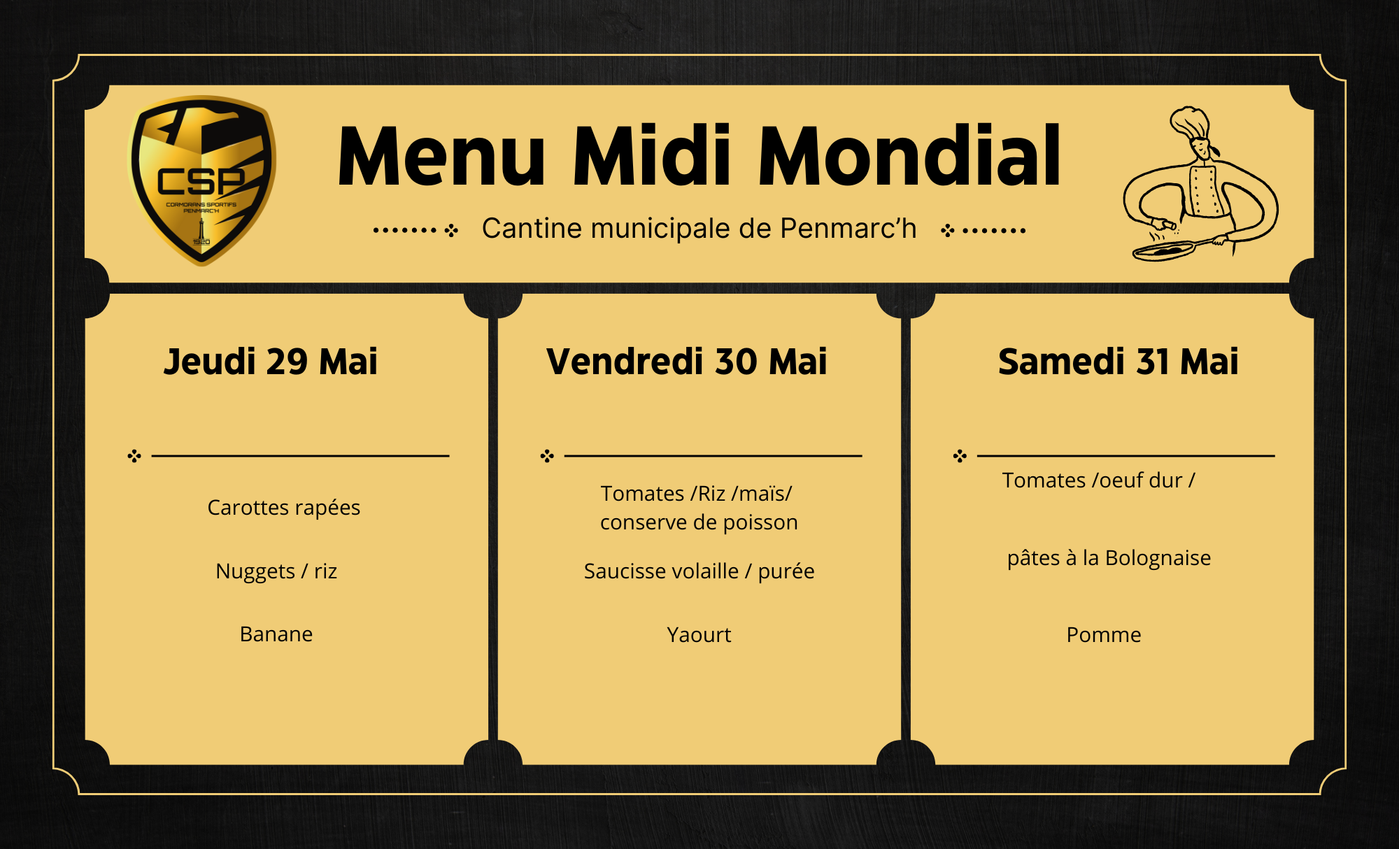 Menu Midi Mondial